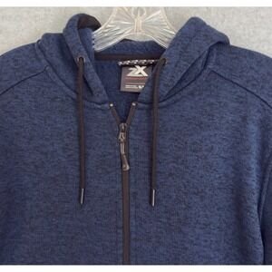 NEW! Zeroxposur Fleece Hoodie Full-Zip Jacket Mens Small Heather Blue NWT